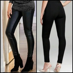 Saks Fifth Avenue 9/15 Exclusive Faux Leather & Ponte Knit Pants